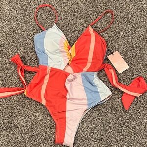 Juicy Couture Striped One Piece Swimsuit